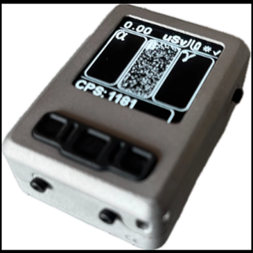 Portable scientific device with a digital screen and buttons.