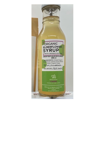 A 355ml bottle of Elderflower syrup