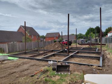 Ground beams installed