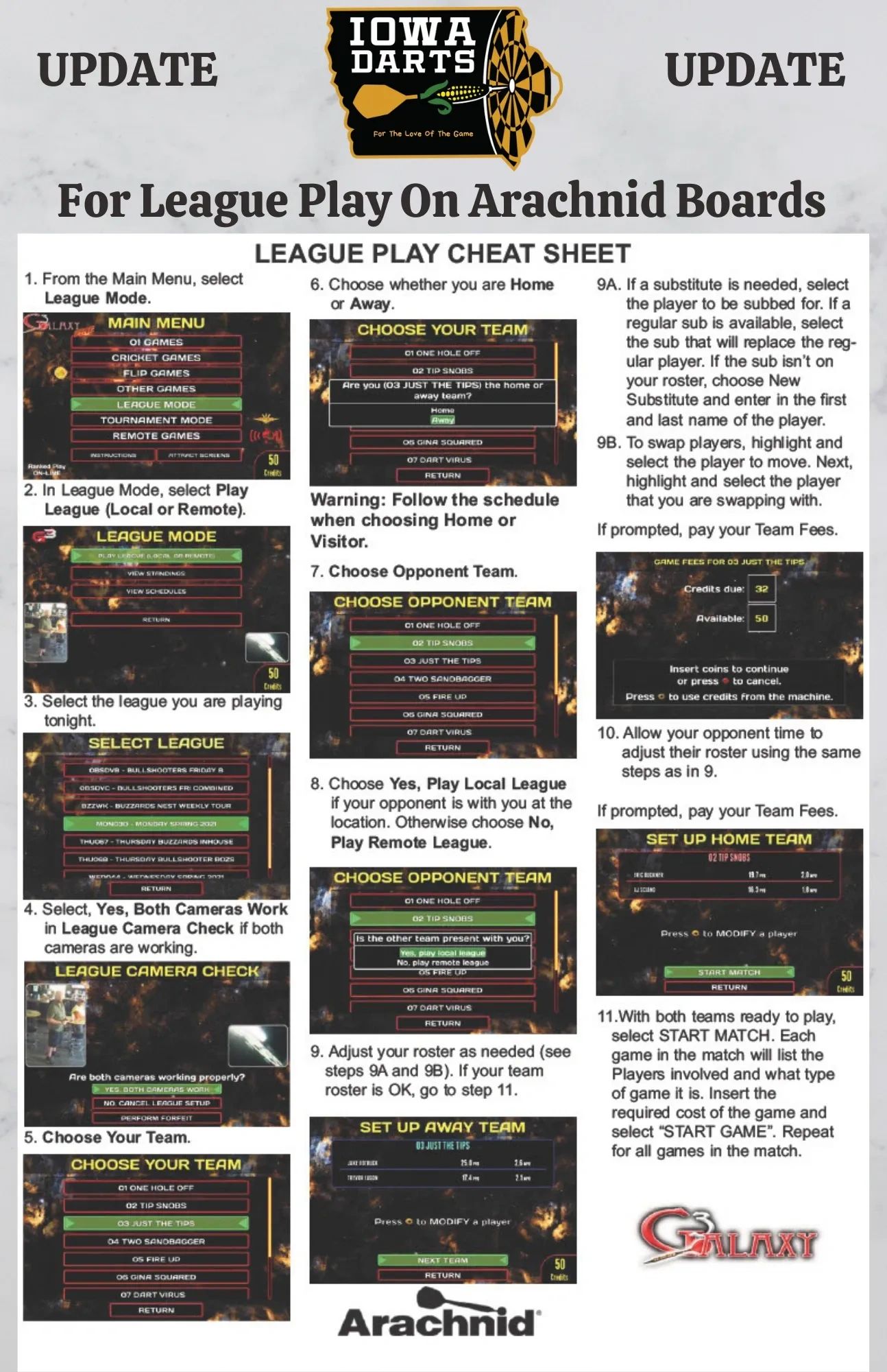 How to setup for league play