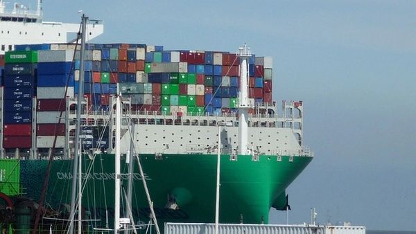 Container transport ship.  
