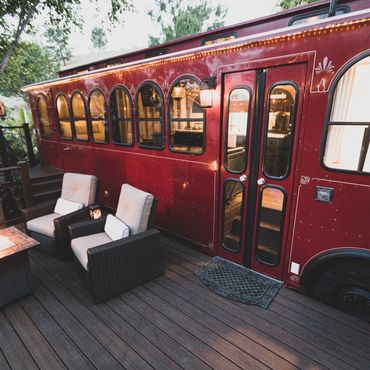 The Little Red Trolley, ready to be rented!