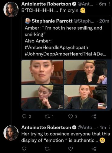 Antoinette Robertson joining the Amber Heard hate.