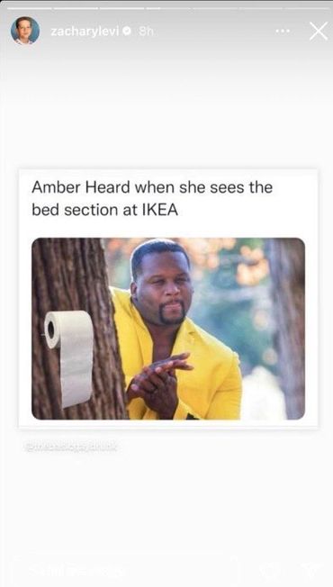 Zachary Levi joining the Amber Heard hate.