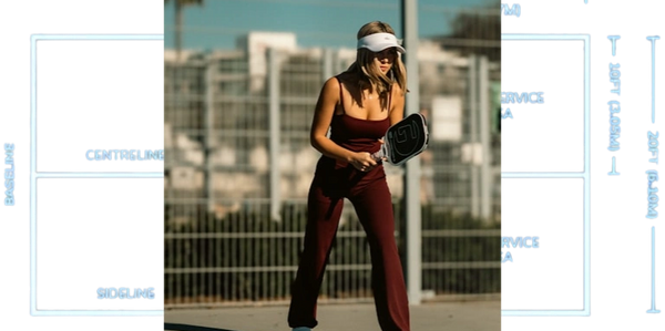 Picture of a woman playing pickleball.
