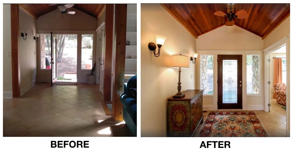 We furnished this foyer for a client in Lake Norman, NC