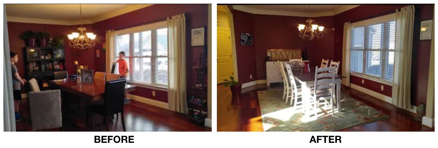 We re-designed and furnished this dining room for a client near High Point, NC