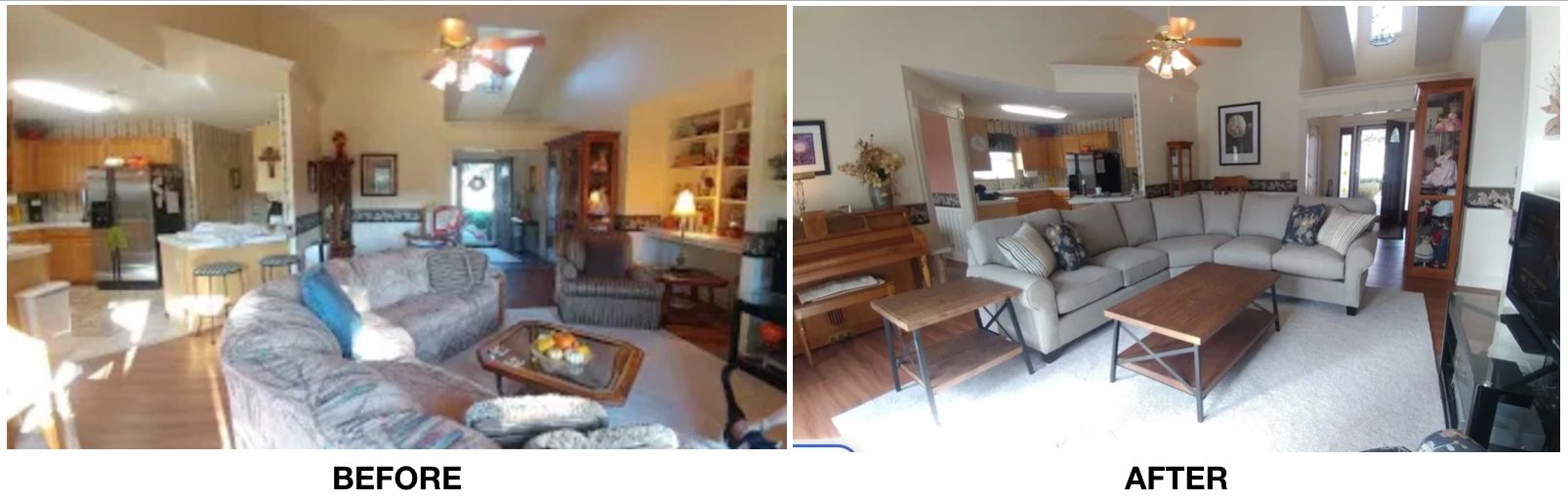 We re-designed and furnished this living room for a client in High Point, NC