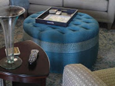 We completely designed and furnished this living room with new upholstery in Winston-Salem, NC