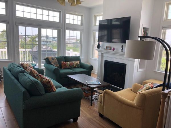 Completely designed and furnished custom furniture in a living room in New Jersey