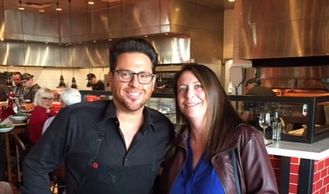 Shoshana Leon with Mora Italian chef and Food Network personality Scott Conant