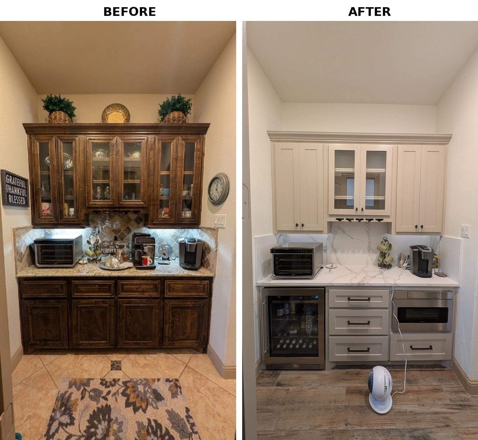 hickory creek : cabinets, before and after
