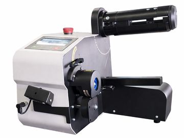Compact industrial wire stripping machine with a digital control panel.