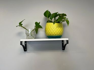 A new shelf enhances a plain wall.