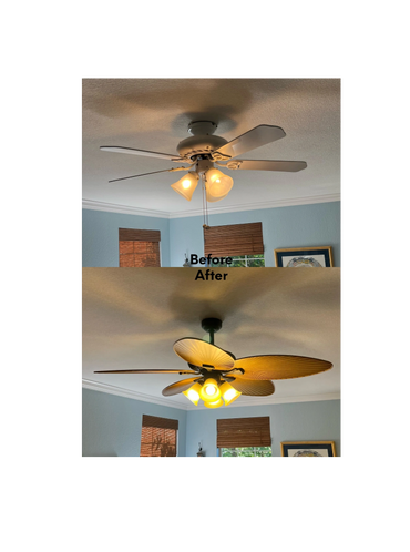 Updates need to happen, here a new ceiling fan was installed.