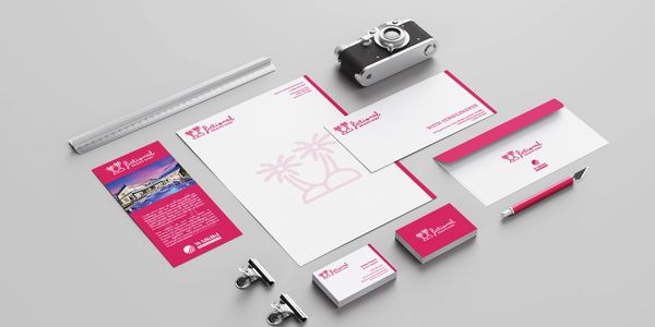 A selection of custom-branded business stationery
