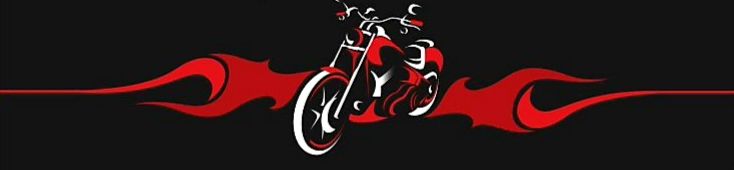 Red and white motorcycle with red flames