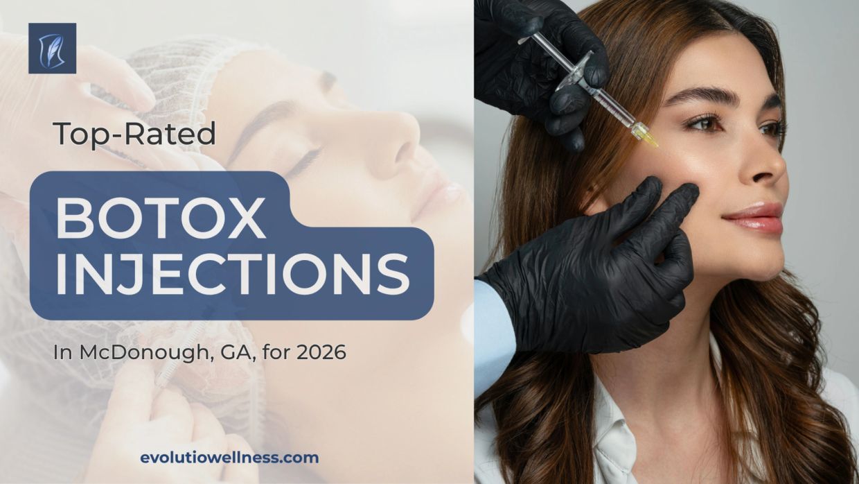 Botox injection being administered to a woman.