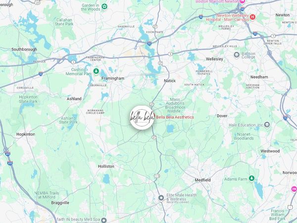 Map of Bella Bela Aesthetics in Sherborn, MA