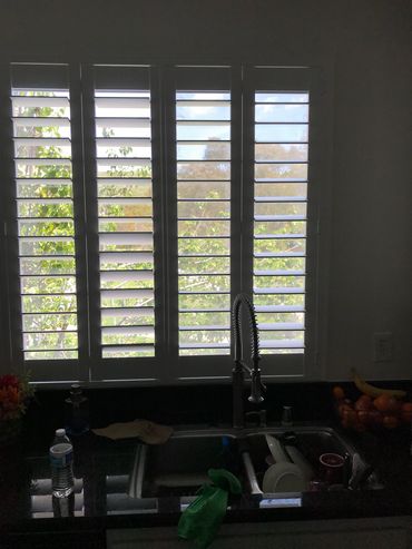 Plantation shutters in kitchen, Orange County