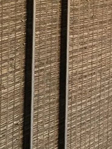 Woven wood shades in office, Orange County