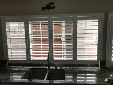 Plantation shutters in kitchen, Orange County