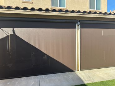 Roller shades in home, Southern California