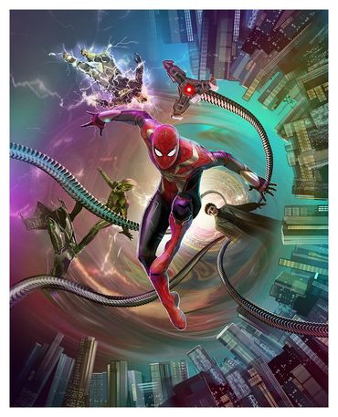 Artwork for the front cover of the Spider-Man: No Way Home 4K Steelbook done for Poster Posse Sony a