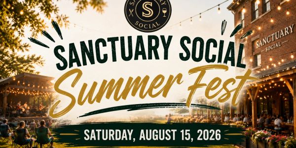 Sanctuary Social Summer Fest event announcement for August 15, 2026.