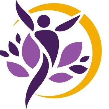 Logo of NuBeginning Center LLC with a purple and yellow design.