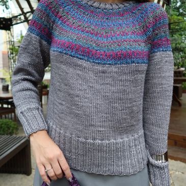 A sweater  knit with Bossa Nova from Circulo Yarn