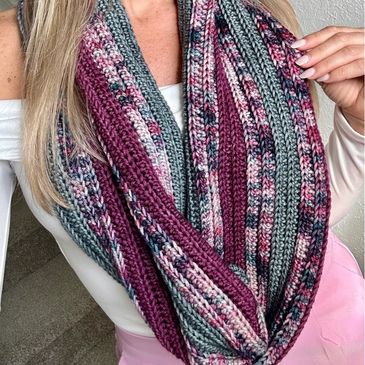 A cowl knit with Bossa Nova from Circulo yarn,