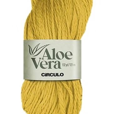A skien of yellow Aloe Vera yarn from Circulo Yarn.