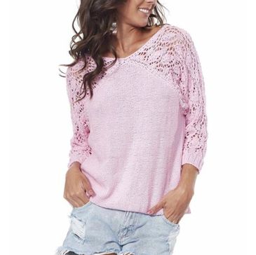 A white top knit with Charme from Circulo Yarn.