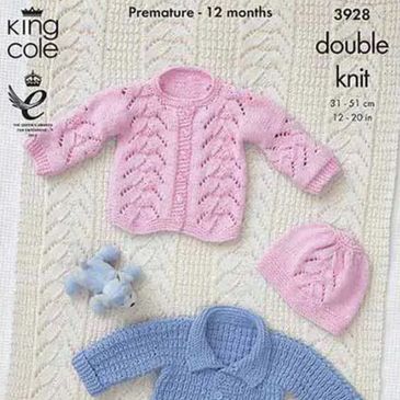 Several sweaters knit with King Cole's Cottonsoft yarn.