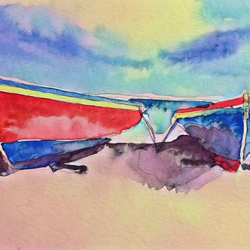 outdoor boat painting