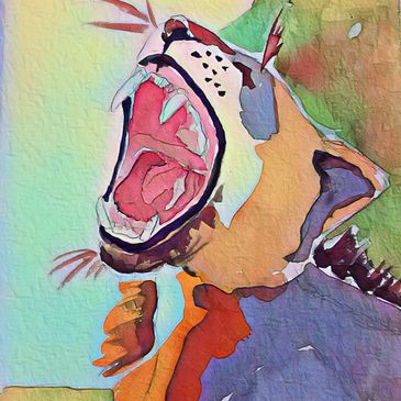 wildlife lioness art painting