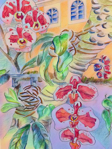 orchids painting