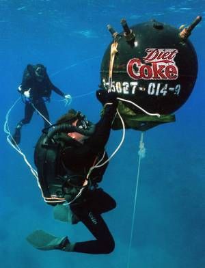 Diver in Minefield of Diet Coke Aspartame