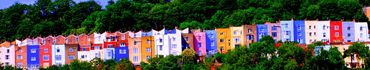 Bristol terrace of colourfully painted houses