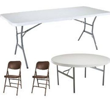 6' Rectangle tables, 6' round tables and metal folding chair rentals in Gwinnett County & Metro Atl