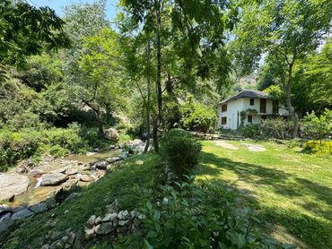 Dalton's Village and stream at Tirthan Valley