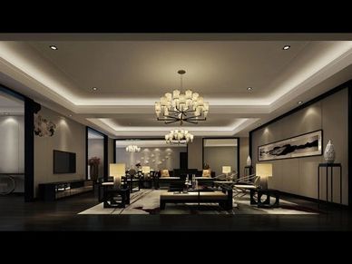 grand modern interior showcasing lighting