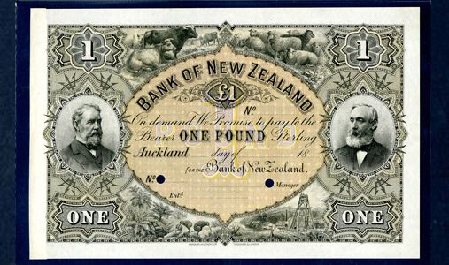 Bank of New Zealand one pound bill