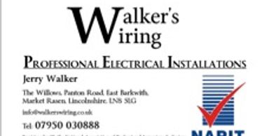Walker's Wiring
Electrical Installations
Jerry Walker
e-mail- walkerswiringis@gmail.com
Tel: 07950 0
