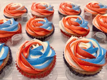 Red, white, and blue cupcakes, CayPops.com