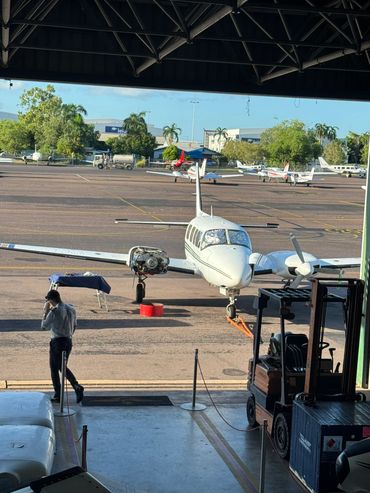 Engine maintenance in Darwin Australia getting ready to deliver the Aircraft to the Philippines