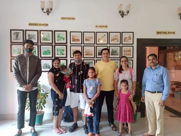 Happy faces of hotel guests