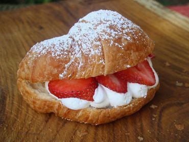 Tany's Strawberry cream filled croissant.