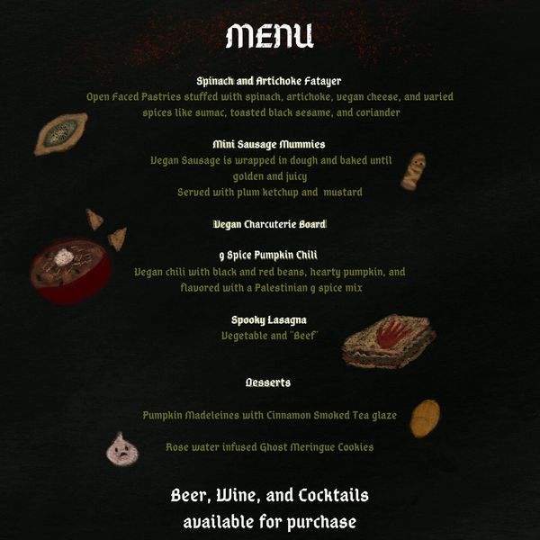 Halloween themed digital Chalkboard Menu